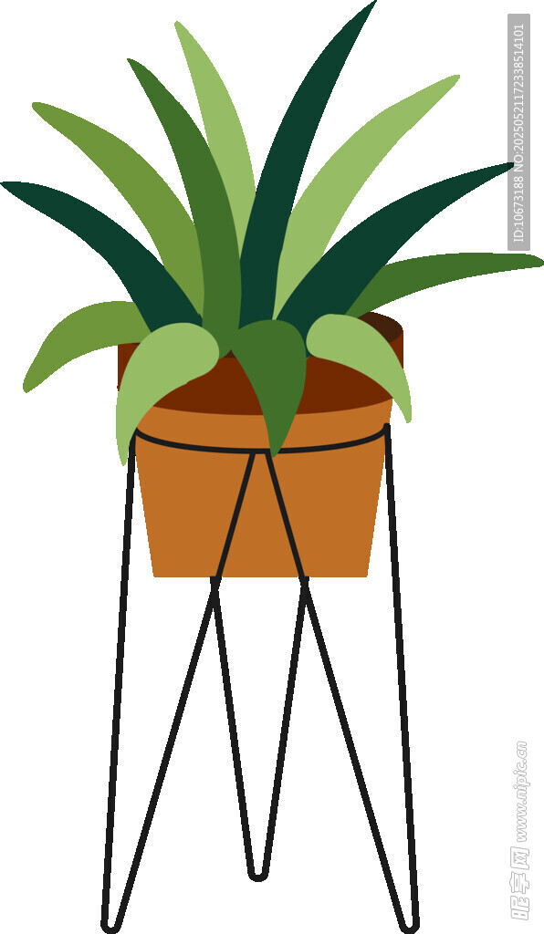铁艺架上的绿植盆栽