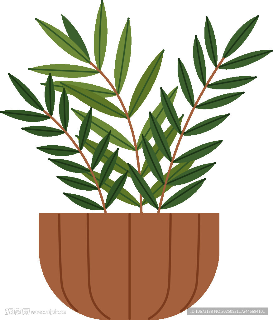 盆栽绿植插画