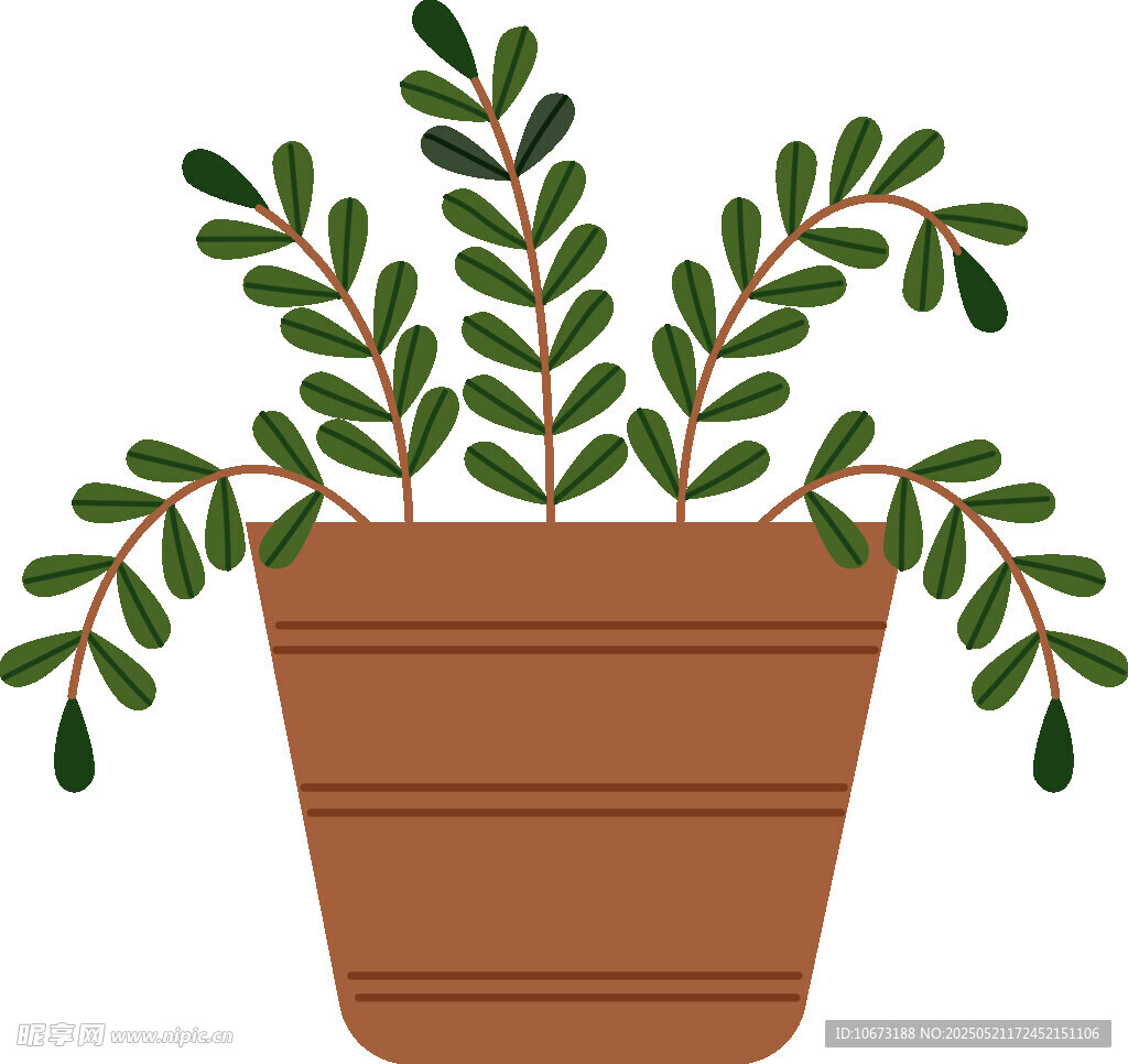 盆栽绿植插画