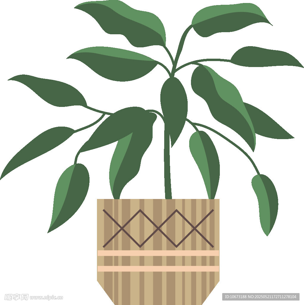 盆栽绿植插画