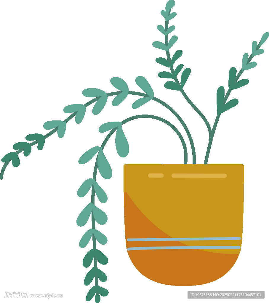 悬挂绿植盆栽插画