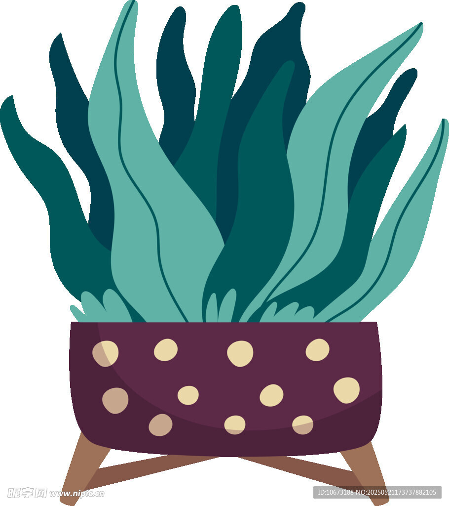 盆栽绿植插画