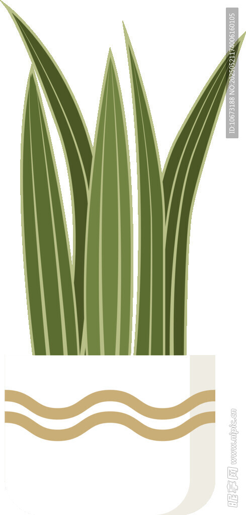 简约盆栽插画