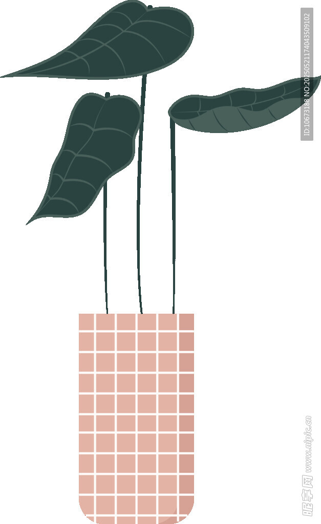 简约盆栽插画