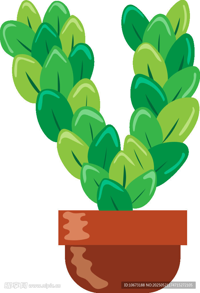 盆栽仙人掌植物插画