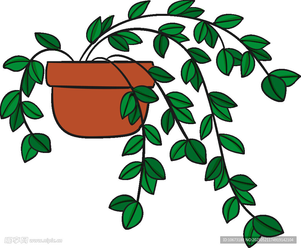 悬挂绿植盆栽插画