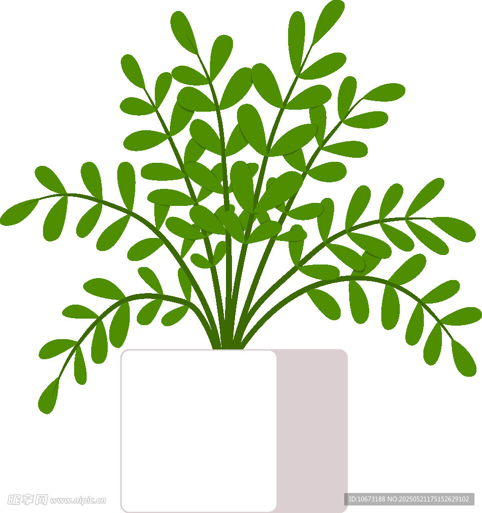 简约绿植盆栽插画