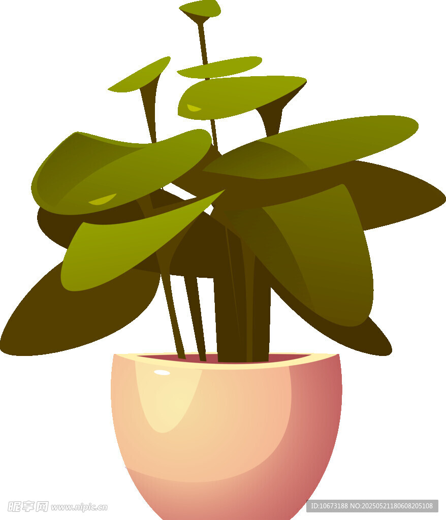 粉色花盆中的绿植