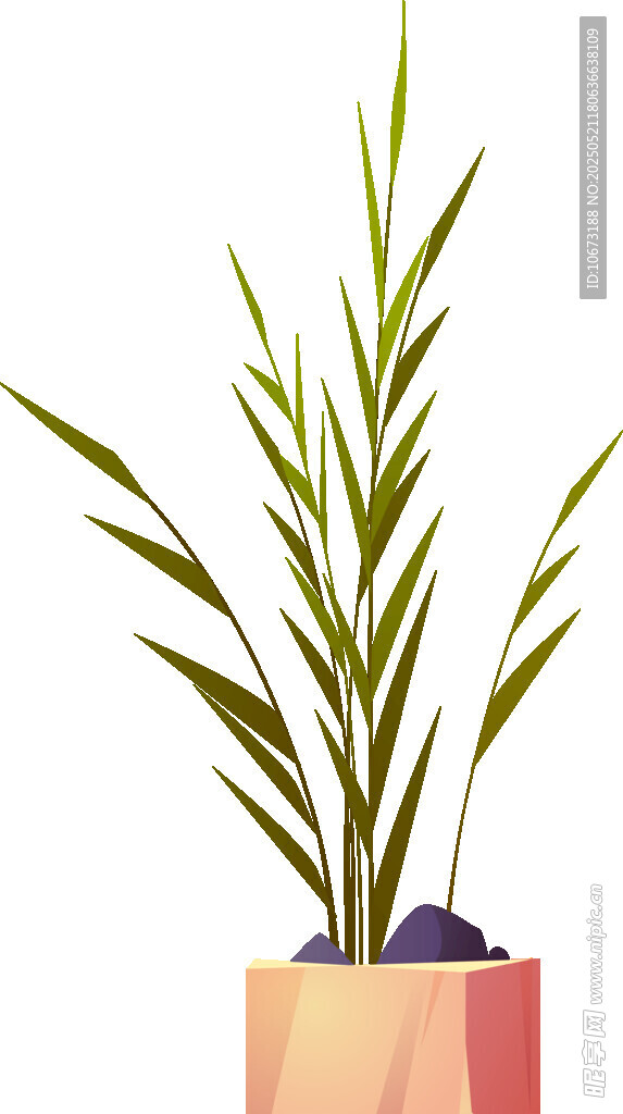 简约盆栽插画植物装饰