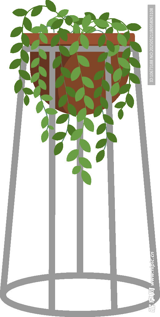 金属架上的绿植盆栽