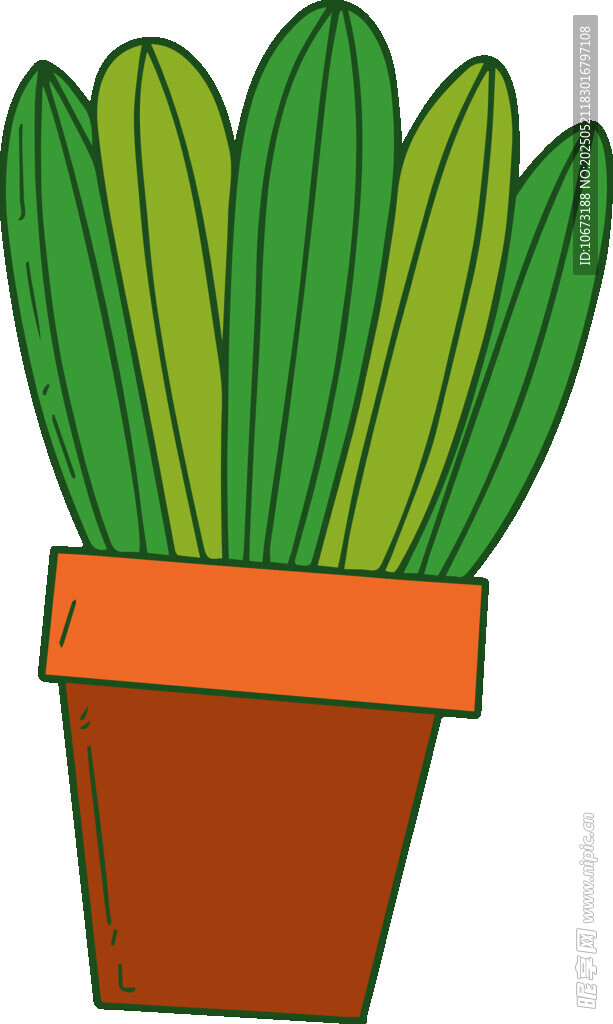 盆栽绿植仙人掌插画
