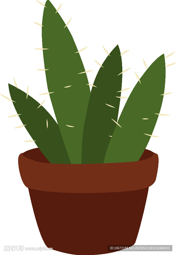 盆栽仙人掌植物插画