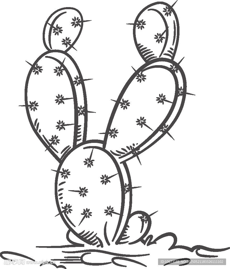 卡通风格的仙人掌插画