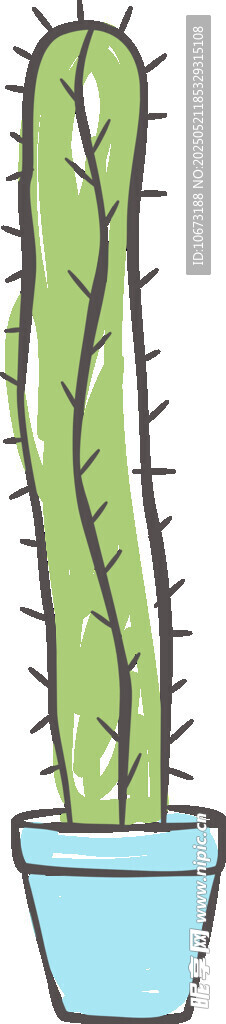 两盆仙人掌盆栽插画