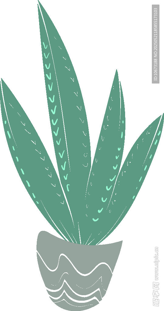 简约盆栽插画