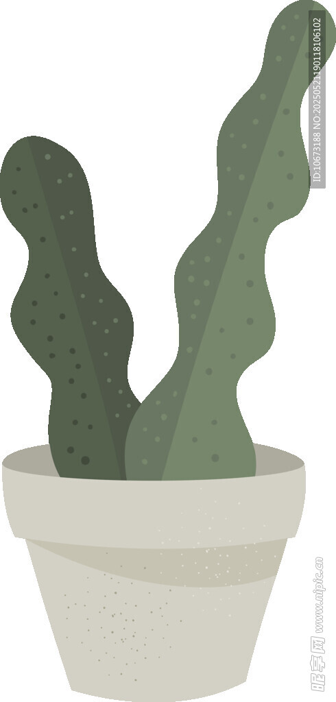 盆栽仙人掌植物插画