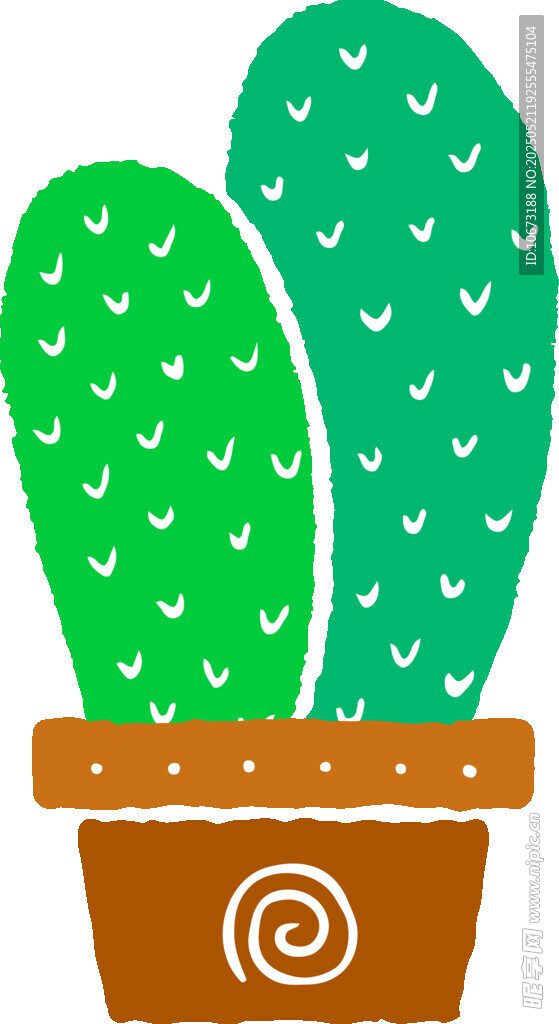 卡通仙人掌盆栽插画