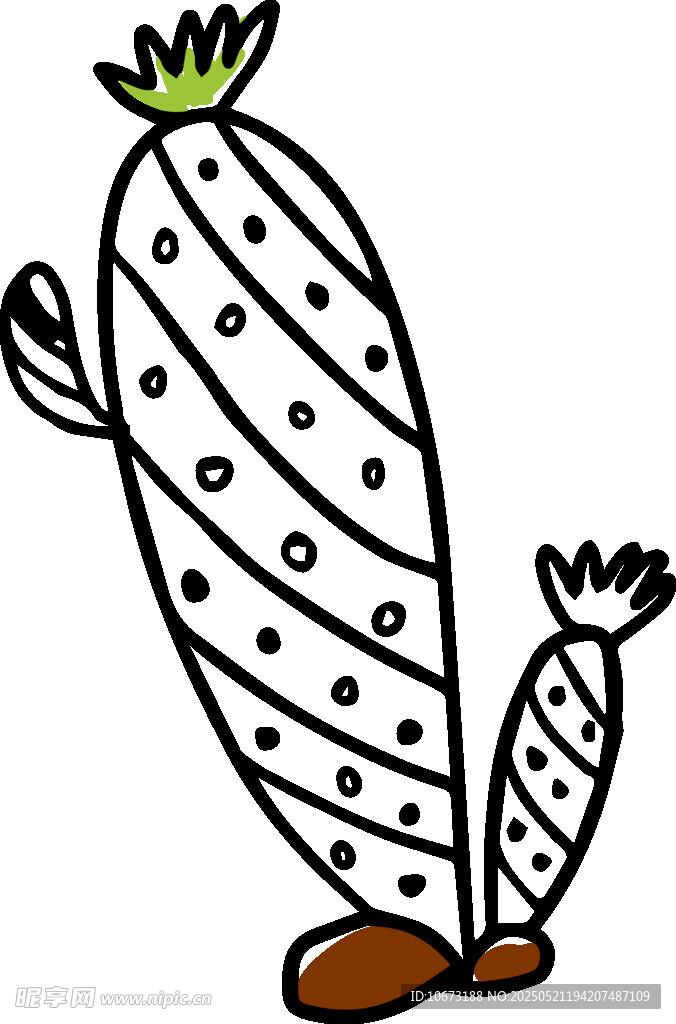 卡通风格的仙人掌插画