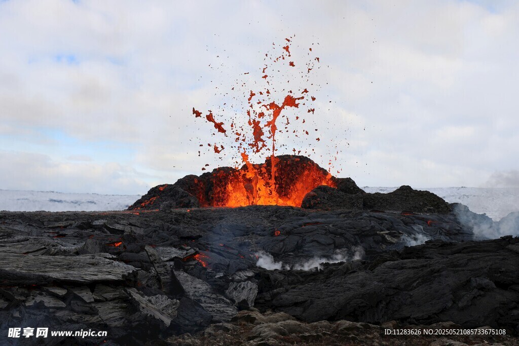 火山喷发瞬间壮观景象