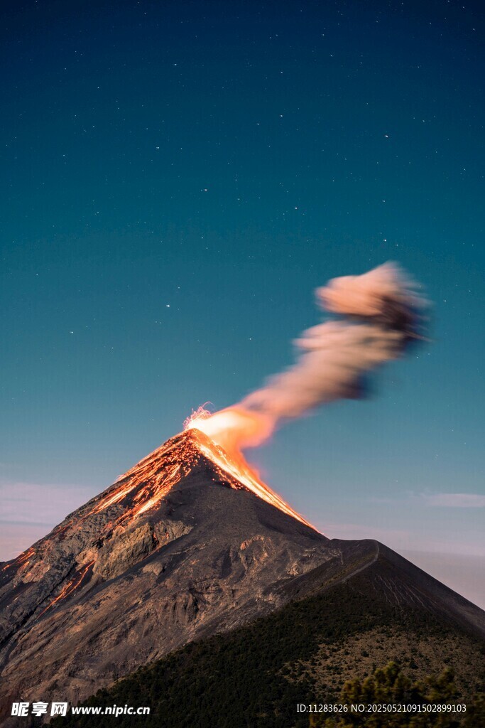 火山喷发瞬间壮丽景观