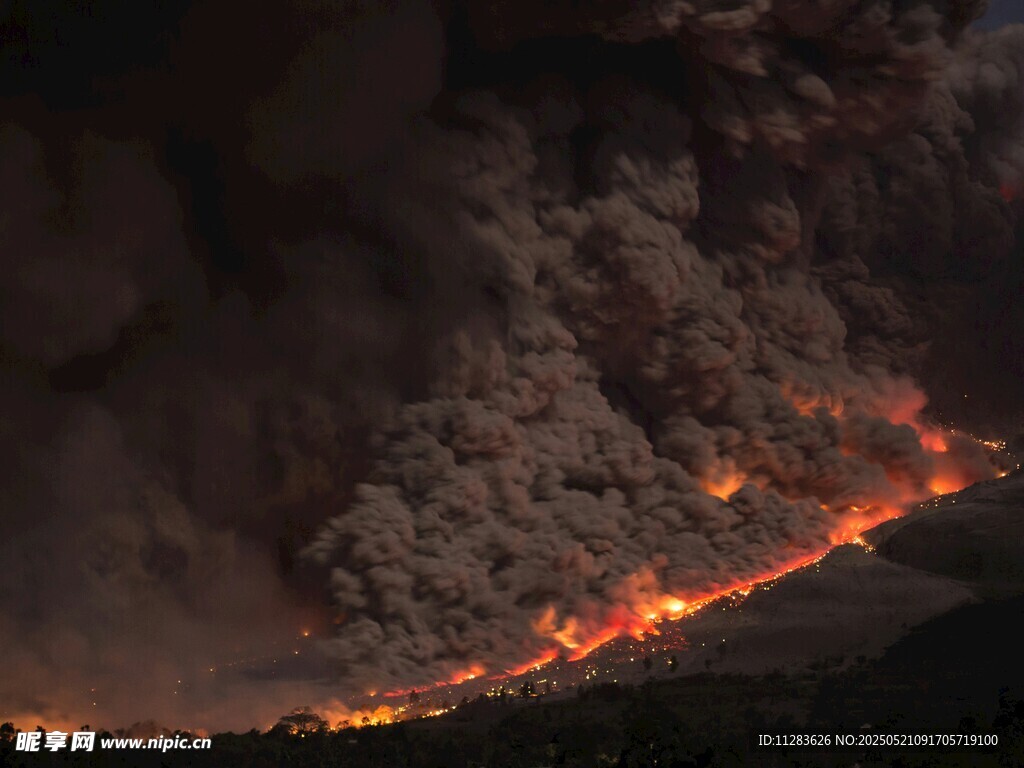 火山喷发的壮观景象