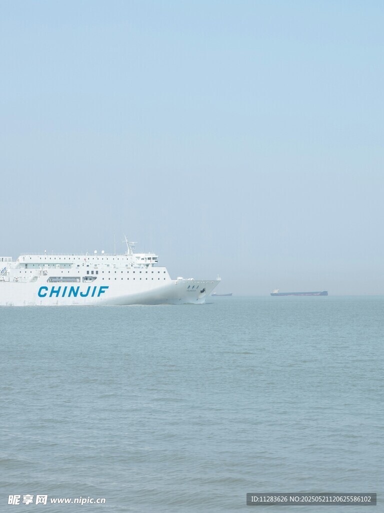 海上航行的白色船只