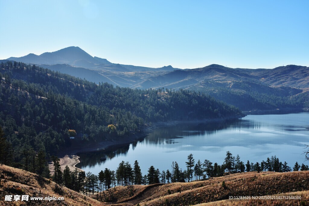 美丽湖光山色自然景观