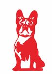 红色斗牛犬剪影图案
