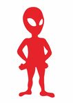 红色外星人剪影形象