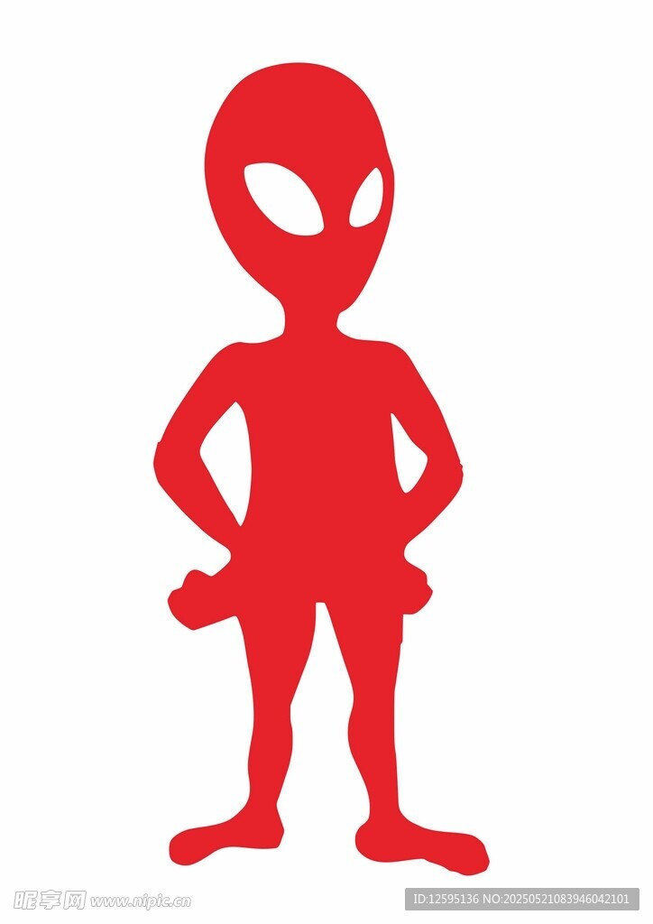 红色外星人剪影形象