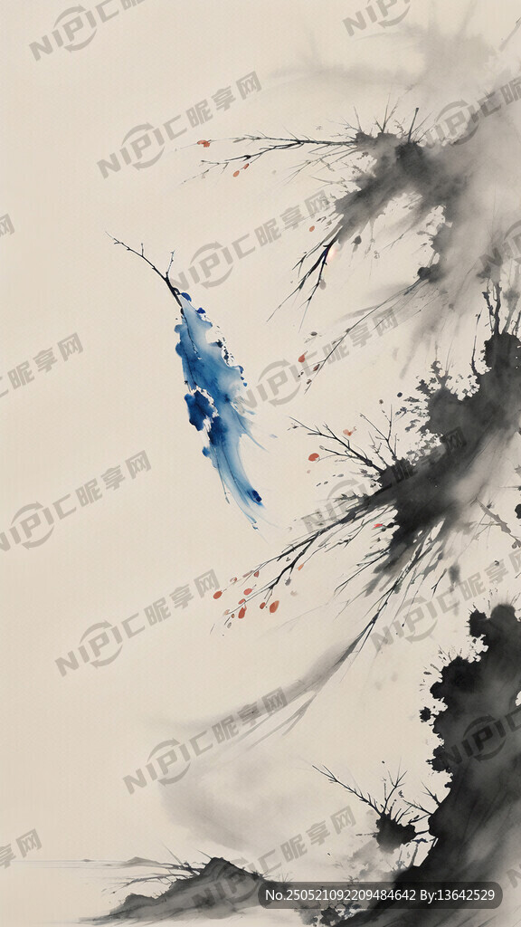 用 古人与青花瓷 为主题