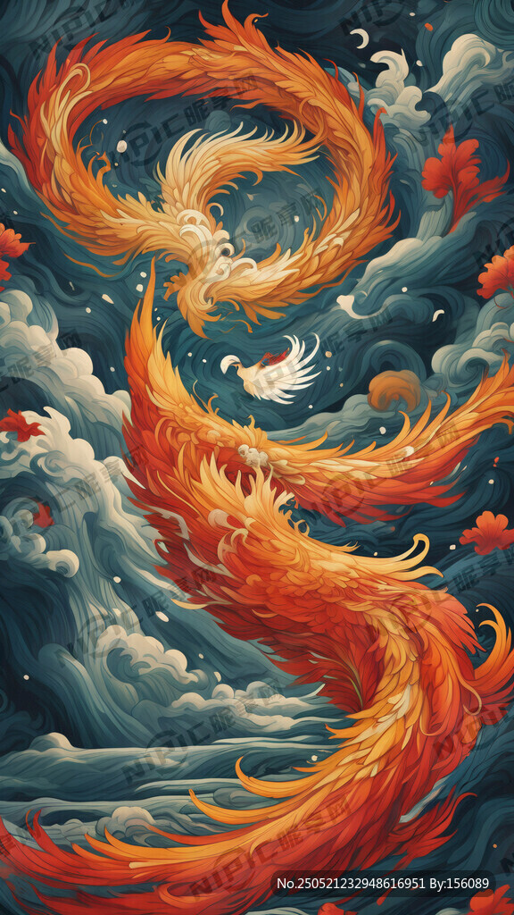 凤凰羽毛形成的河流