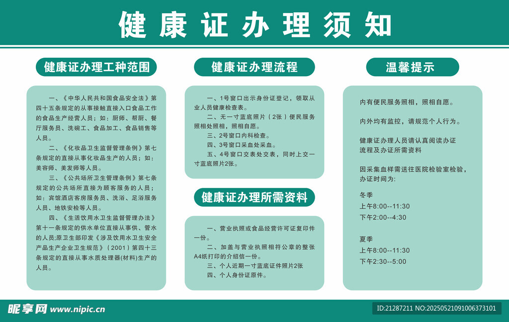 健康证办理须知
