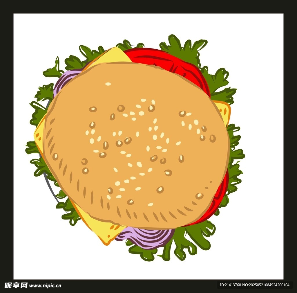 美味汉堡插画
