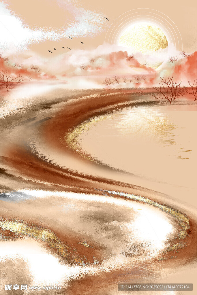 落日美景背景