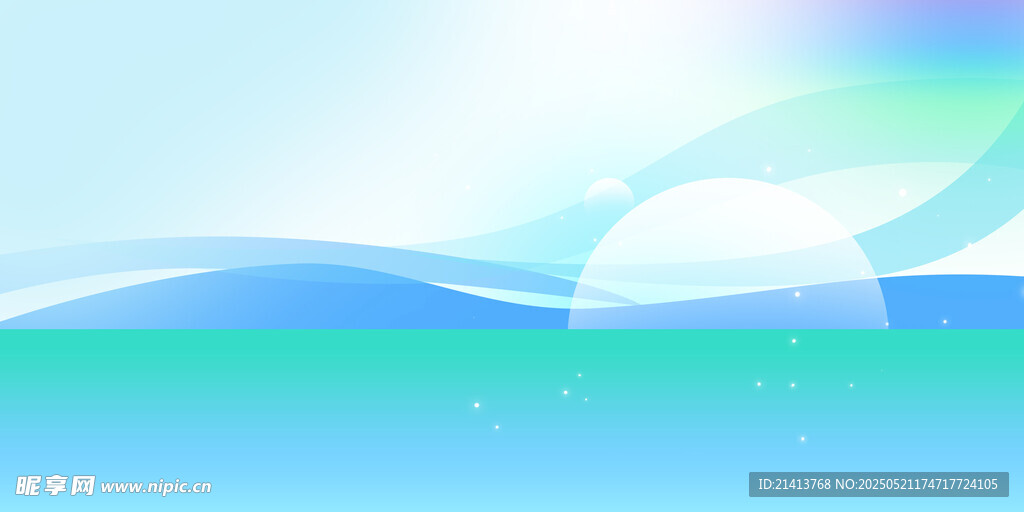清新蓝色波浪背景