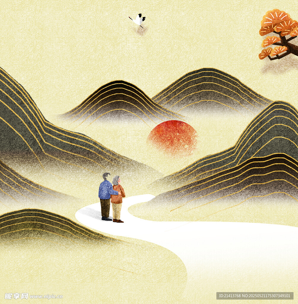 国潮古风山水