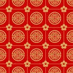 中式红色吉祥花纹图案