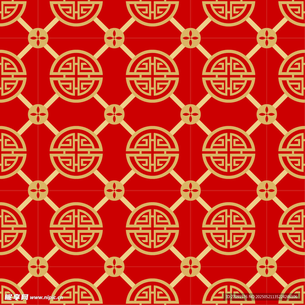 中式红色传统花纹图案