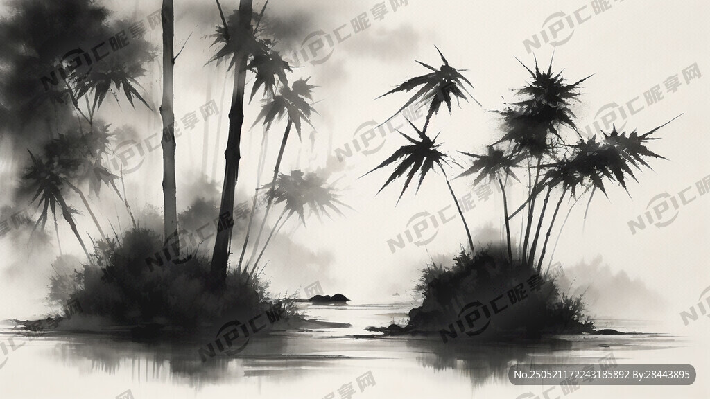 竹林 水墨画