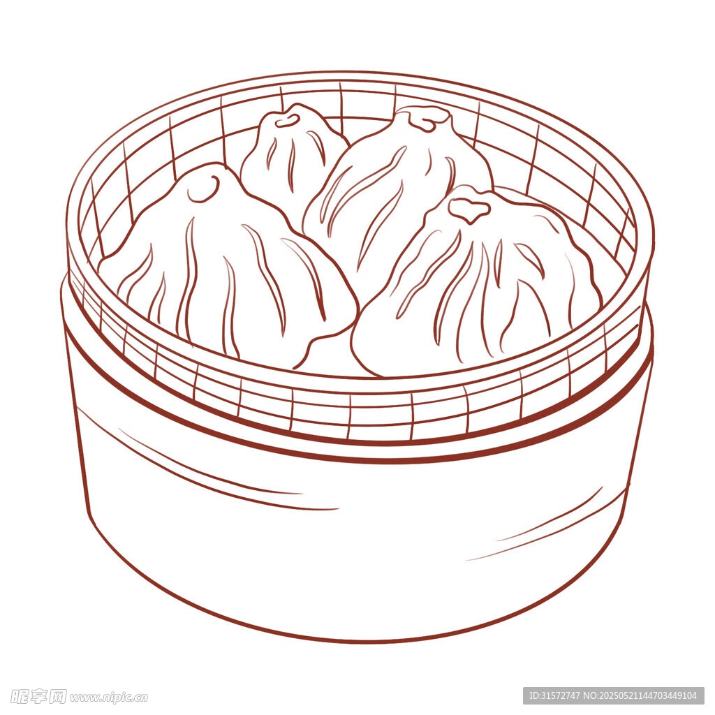 手绘小笼包