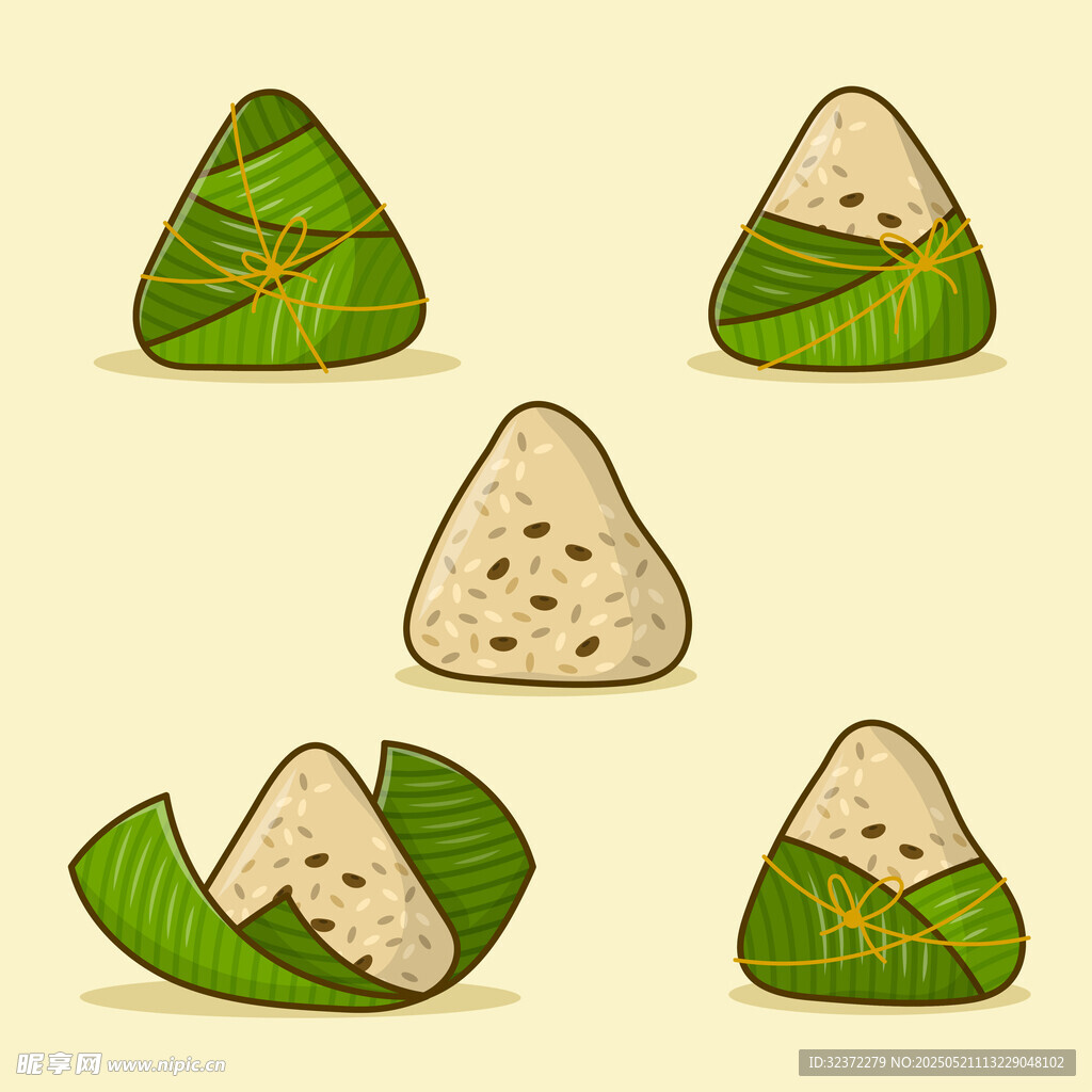 多样造型的美味粽子