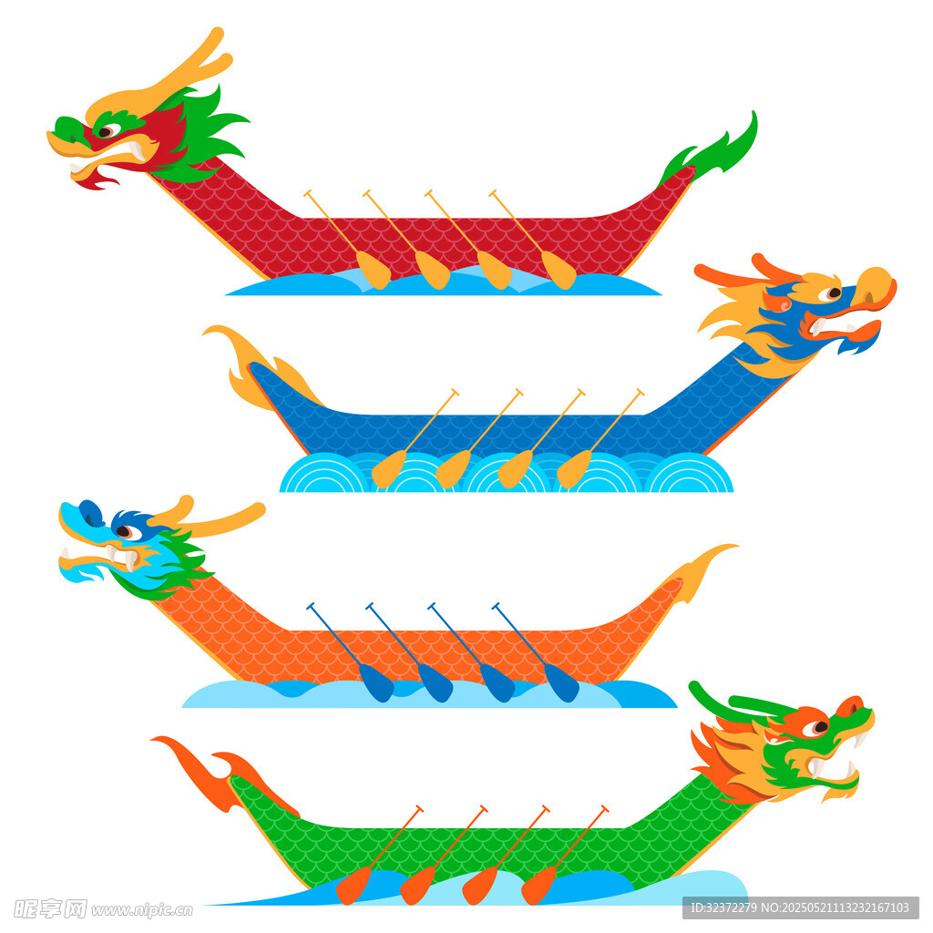 多彩龙舟插画