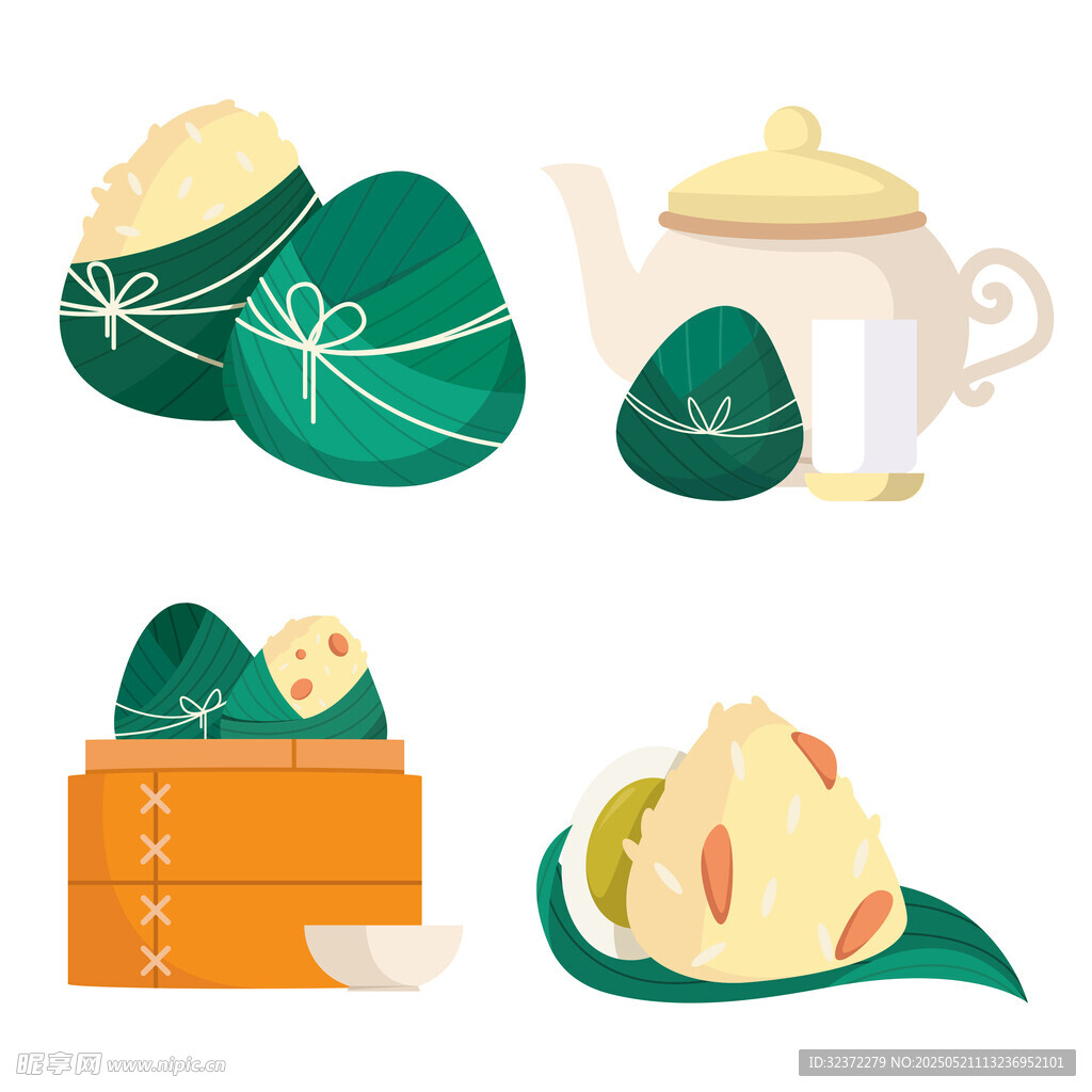 端午传统美食与茶具