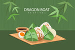 端午粽子与茶饮展示