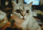 呆萌猫咪睁大眼睛瞧着