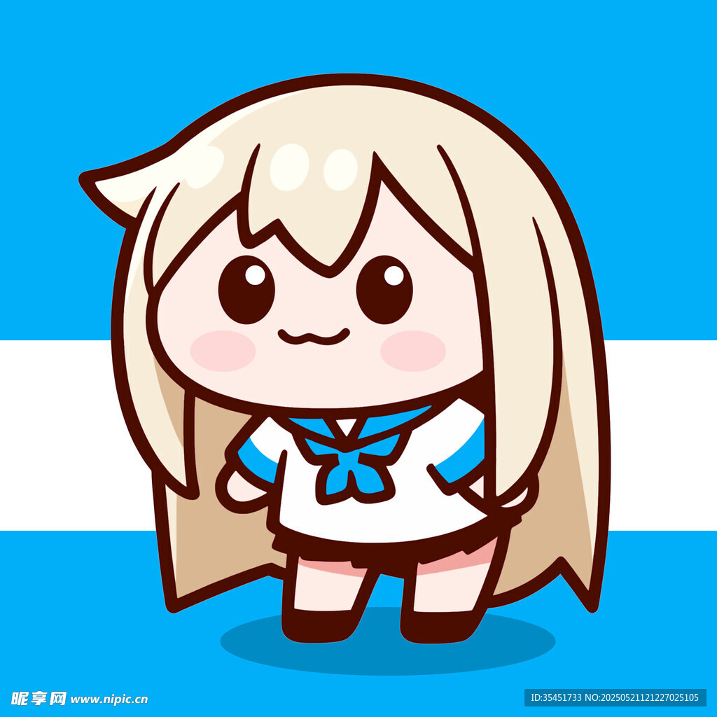 可爱日系水手服卡通女孩