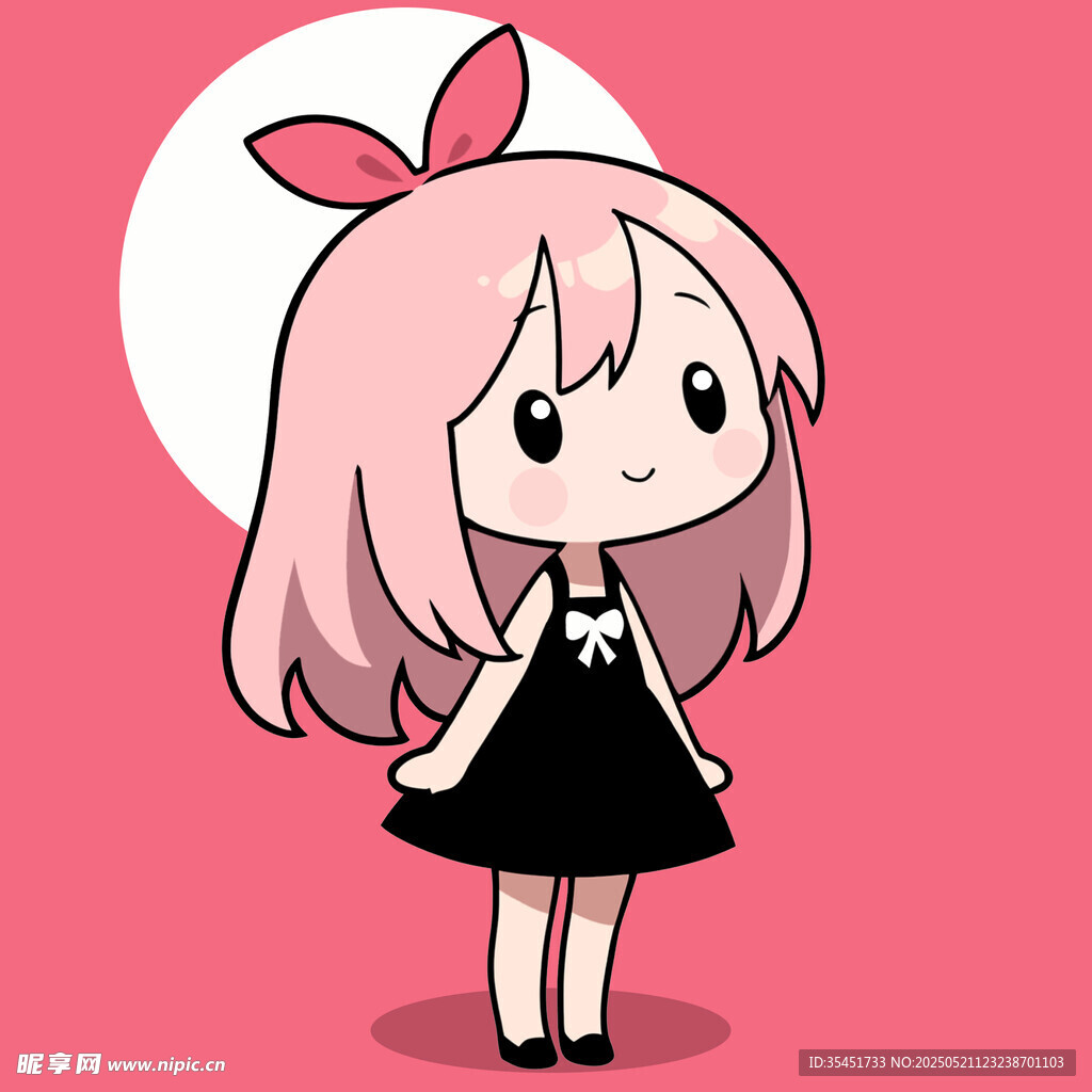 粉色系可爱卡通女孩形象