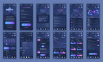 深色系手机APP界面设计图