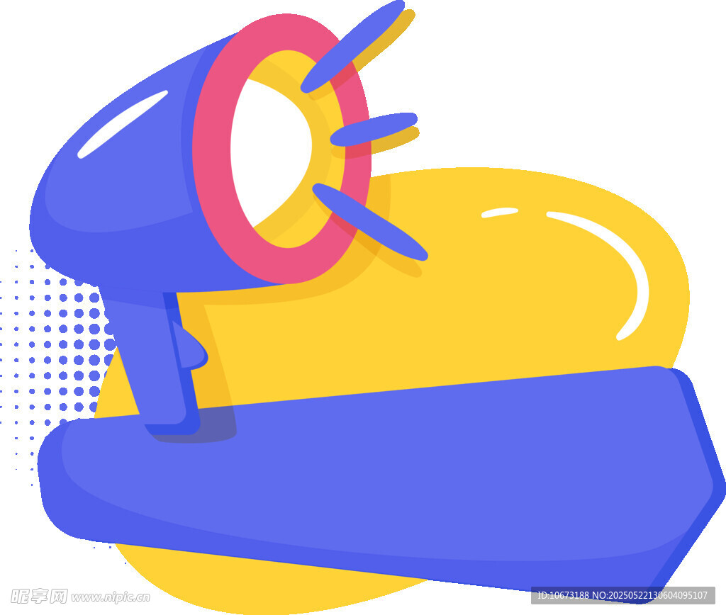 蓝色扩音器插画设计
